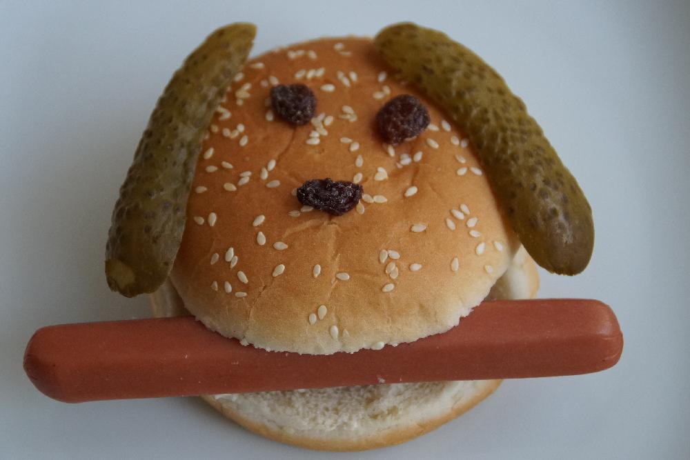 Hamburger dog with sausage picture