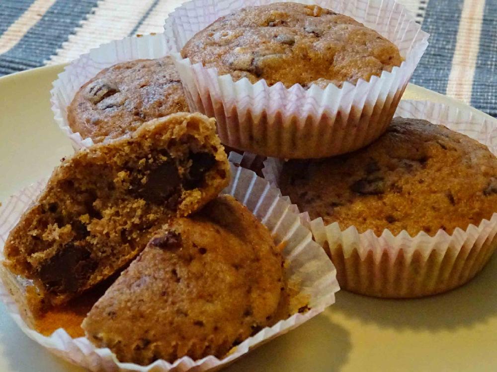 Banana and chocolate  mini muffins