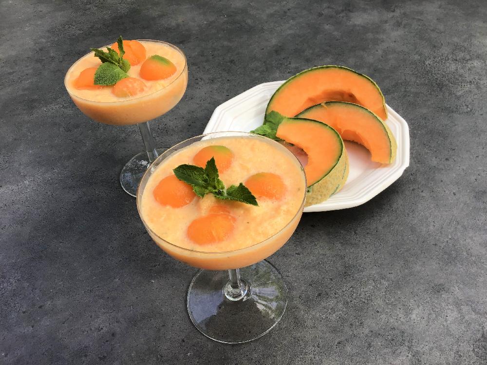 Melon and mint mousse