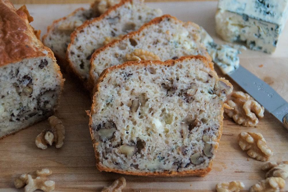 Cake Salé with blue cheese and walnuts