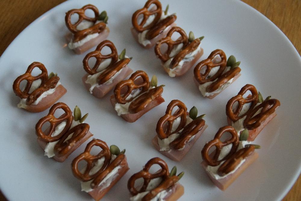 Hot dog and pretzel butterflies