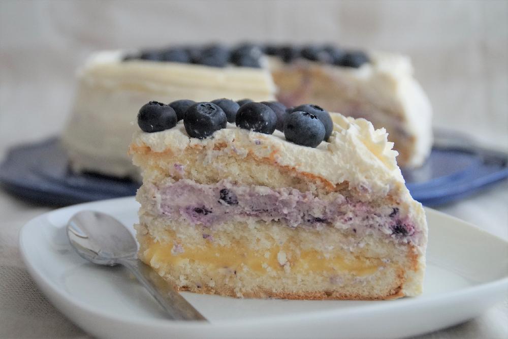 Finnish Blueberry Whipped Cream Cake