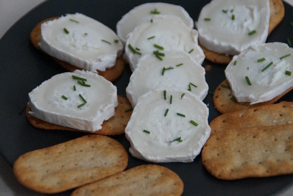 Goat cheese on biscuits