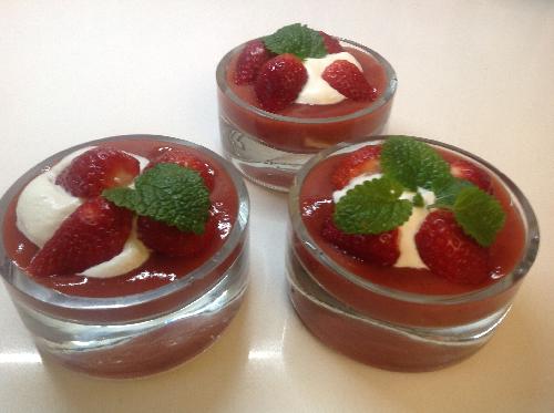 Strawberry, apple and rhubarb compote