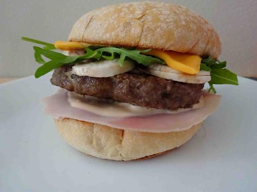 BBQ Hamburger with ham picture