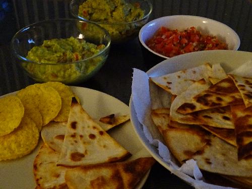 Tortilla chips with salsa sauce picture