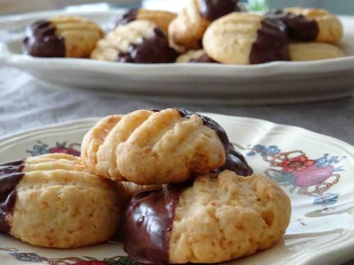 Bredele with coconut and chocolate (Alsatian Christmas cookie) picture