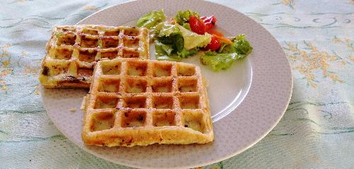 Vegetable and cheese waffles picture
