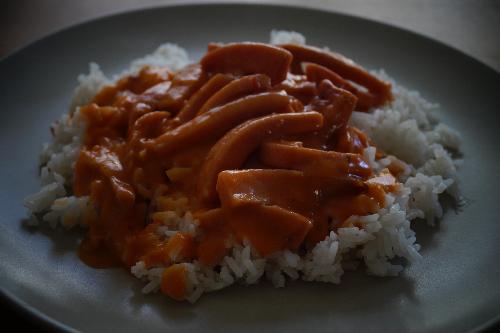 Korvstroganoff with rice