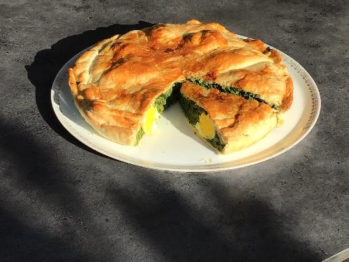 Spinach and egg pie picture