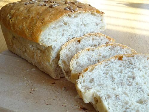 White bread with sunflower seeds