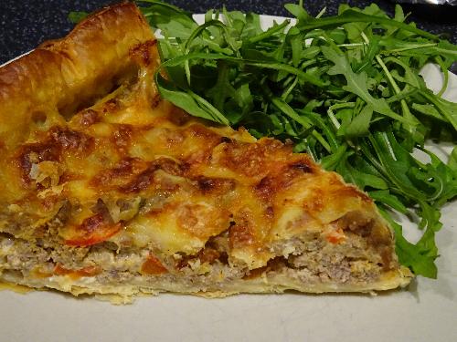 Taco pie with puff pastry crust picture