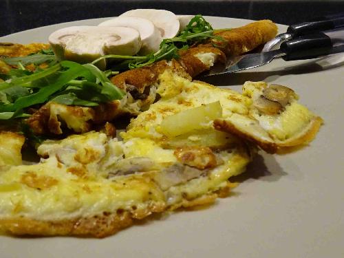 Omelet with potato and mushroom picture